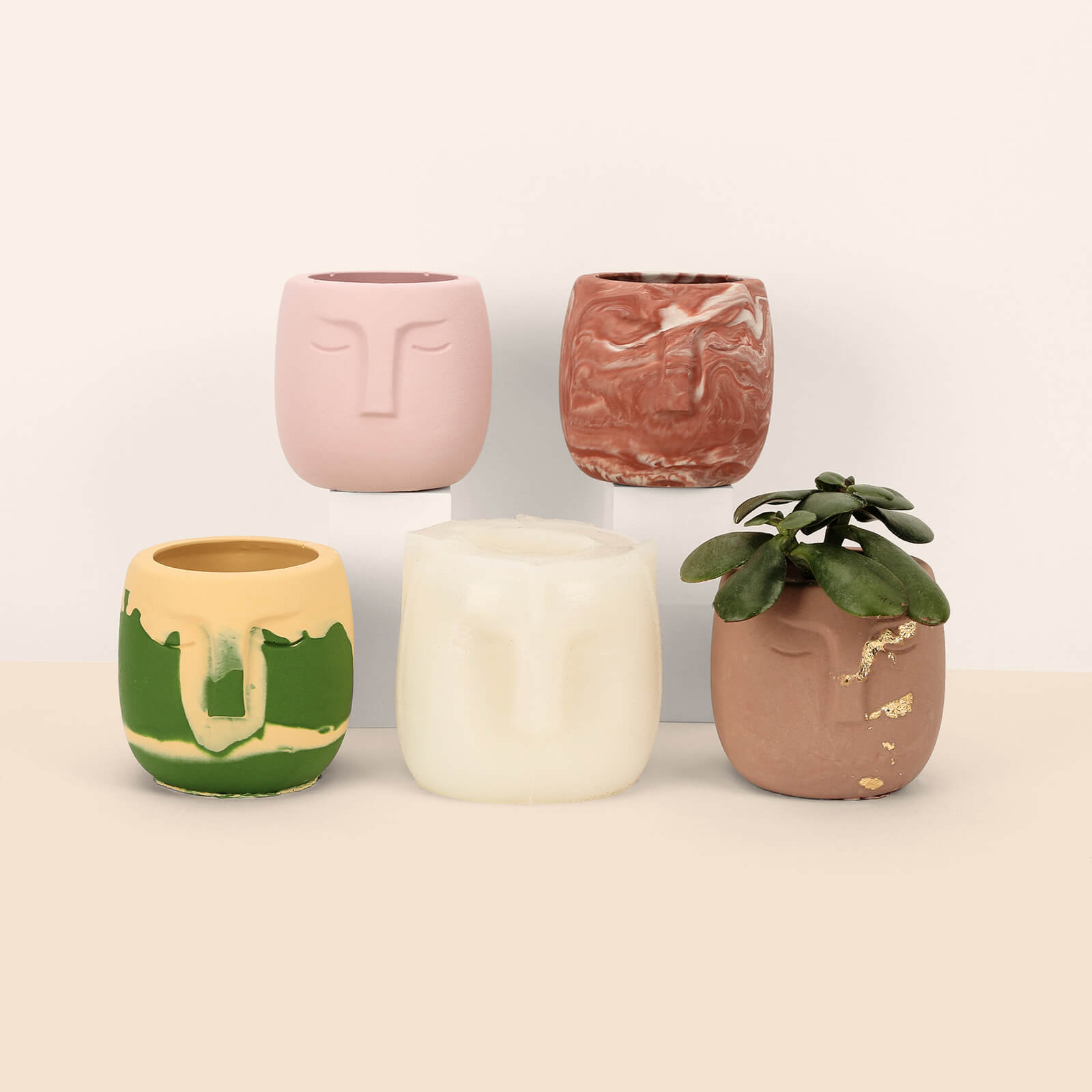 jesmonite plant pot Facepot Mould Set | noah
